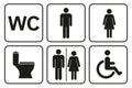 Toilet icons set, toilet signs, WC signs Ã¢â¬â vector Royalty Free Stock Photo